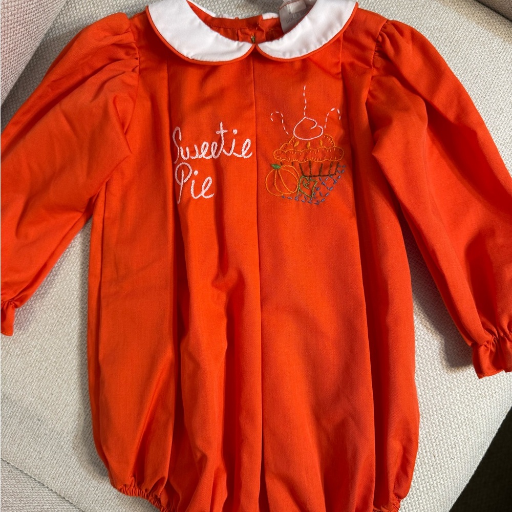 Orange Sweetie Pie Baby Romper